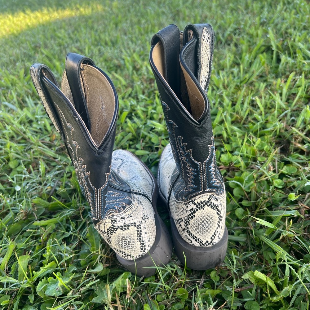 Smoky Mountain Snakeskin Leather Western Boots Size Kids 13 - Picture 4 of 4